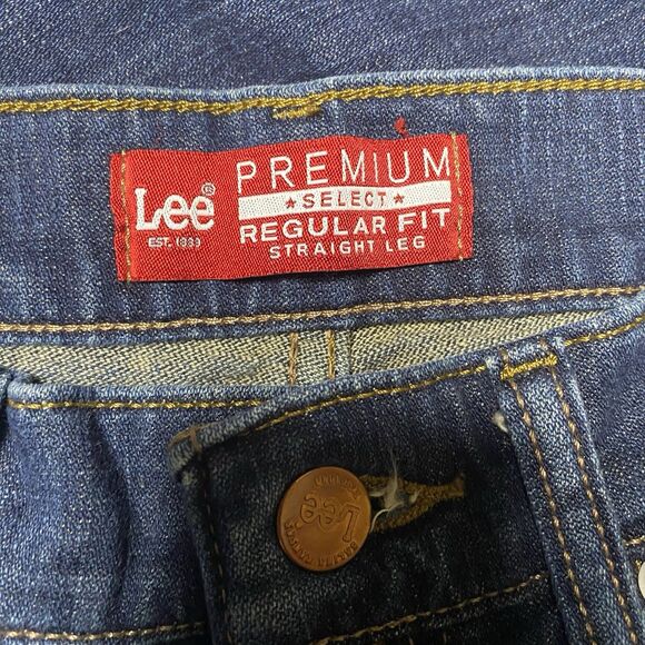 LEE Premium Select Jeans Straight Leg Regular Stretch Medium Wash Men 32x34 Blue - Picture 4 of 9